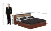 Lumin Solid Sheesham Wood Bed With 2 Drawers (King Size, Natural)